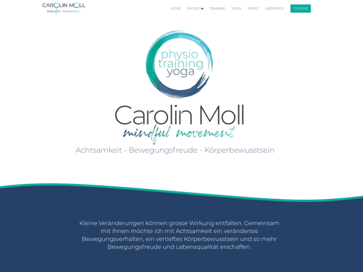 Screenshot der Webseite www.carolin-moll.ch